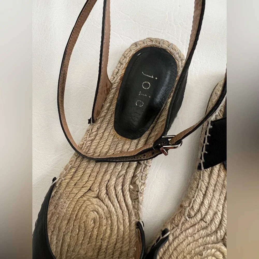 Joie Leather Calo Espadrille Ankle Strap Sandal size 7.5 Classic Capsule *Flawed
